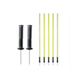 Agility pole with spring pin