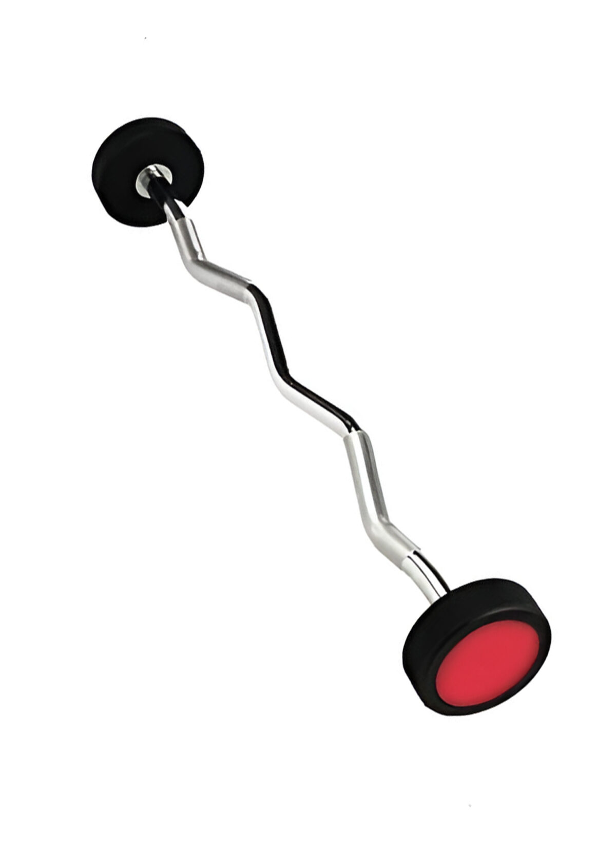 Rubber Coated Barbell Set Curl Qatar OKPRO OK3005B colored plates with curl bar