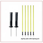 Agility pole with spring pin