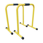Adjustable Parallettes Qatar OKPRO OK0066 yellow steel parallettes for calisthenics and bodyweight training
