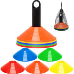 Training Cone Markers Qatar FlexForce 50pcs PU cones in 5 colors with carrying bag for agility drills