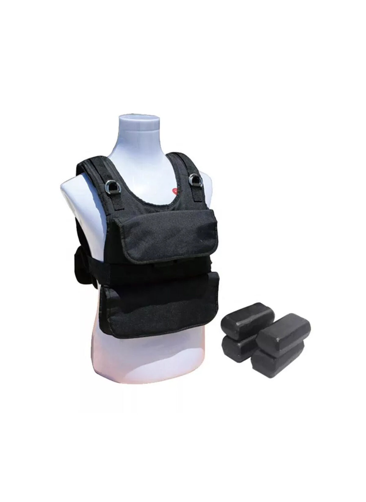 Weighted Vest Qatar OKPRO 20KG black steel weight vest for CrossFit and strength training