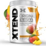 Xtend Original BCAA Mango Madness flavor – 7g BCAA intra-workout recovery powder with L-Glutamine, Citrulline Malate, and electrolytes – 30 servings, sugar-free.