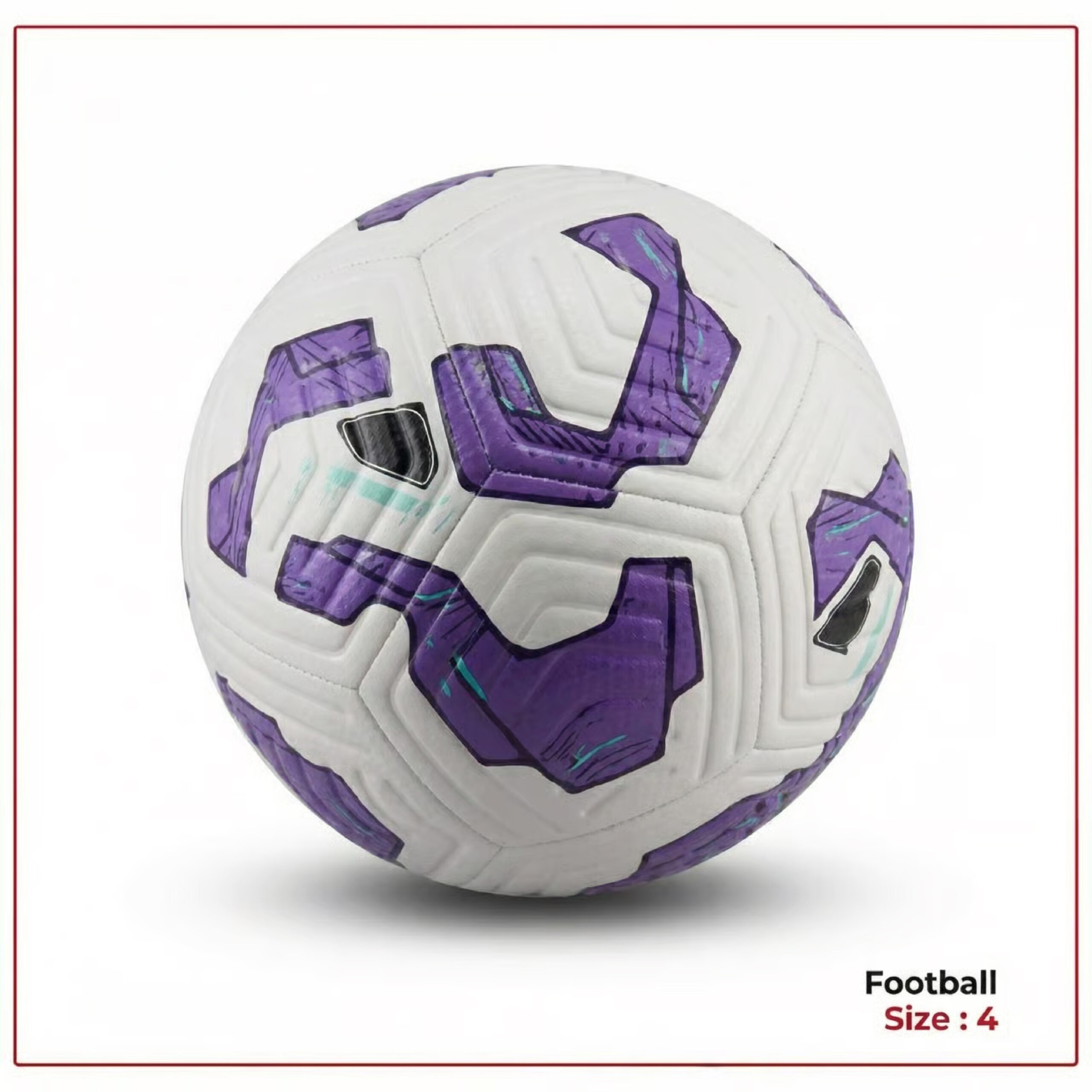 Football-01 Size 4 Football – White & Purple - Image 1