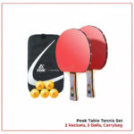 Peak Table Tennis Set – 2 Rackets, 5 Balls & Carry Bag