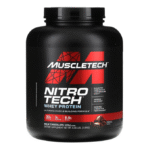 MuscleTech Nitro-Tech Ripped Chocolate flavor protein powder – 7-in-1 whey isolate and fat-burning supplement with CLA, L-Carnitine, and green tea extract.