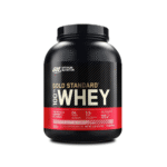 Optimum Nutrition Gold Standard DELCIOUS STRAWBERRY 100% Whey Protein Powder – 24g protein per serving with BCAAs, Glutamine, and EAAs for muscle recovery and strength support.
